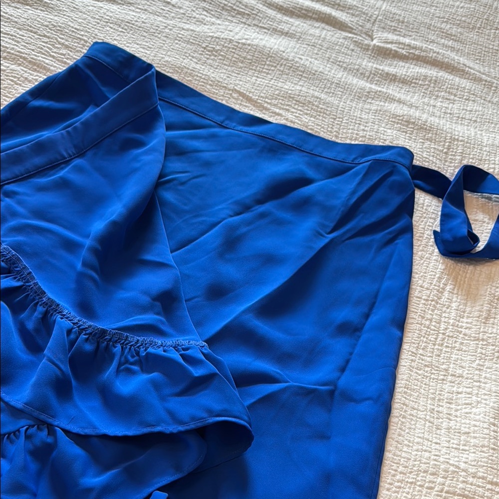 Express Blue Ruffled Wrap Skirt - Picture 6 of 8